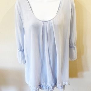 Soft Surroundings Ruffle Hem Tunic Blue Size XS